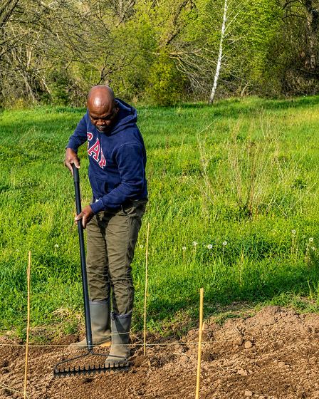 Breaking down and levelling soil in a growing bed